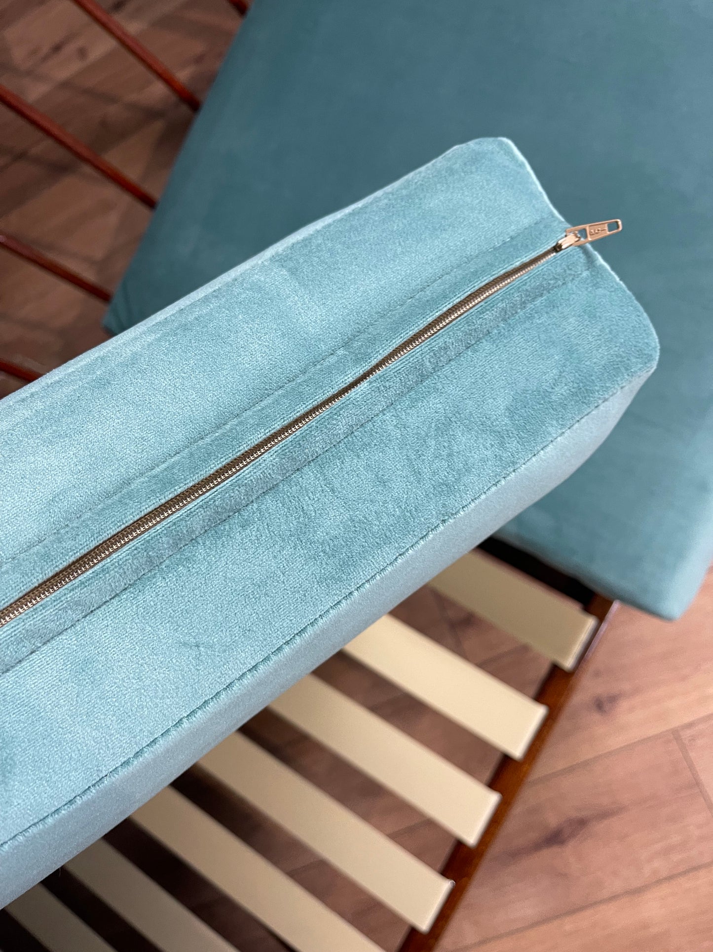 Danish rosewood framed sofa newly upholstered.