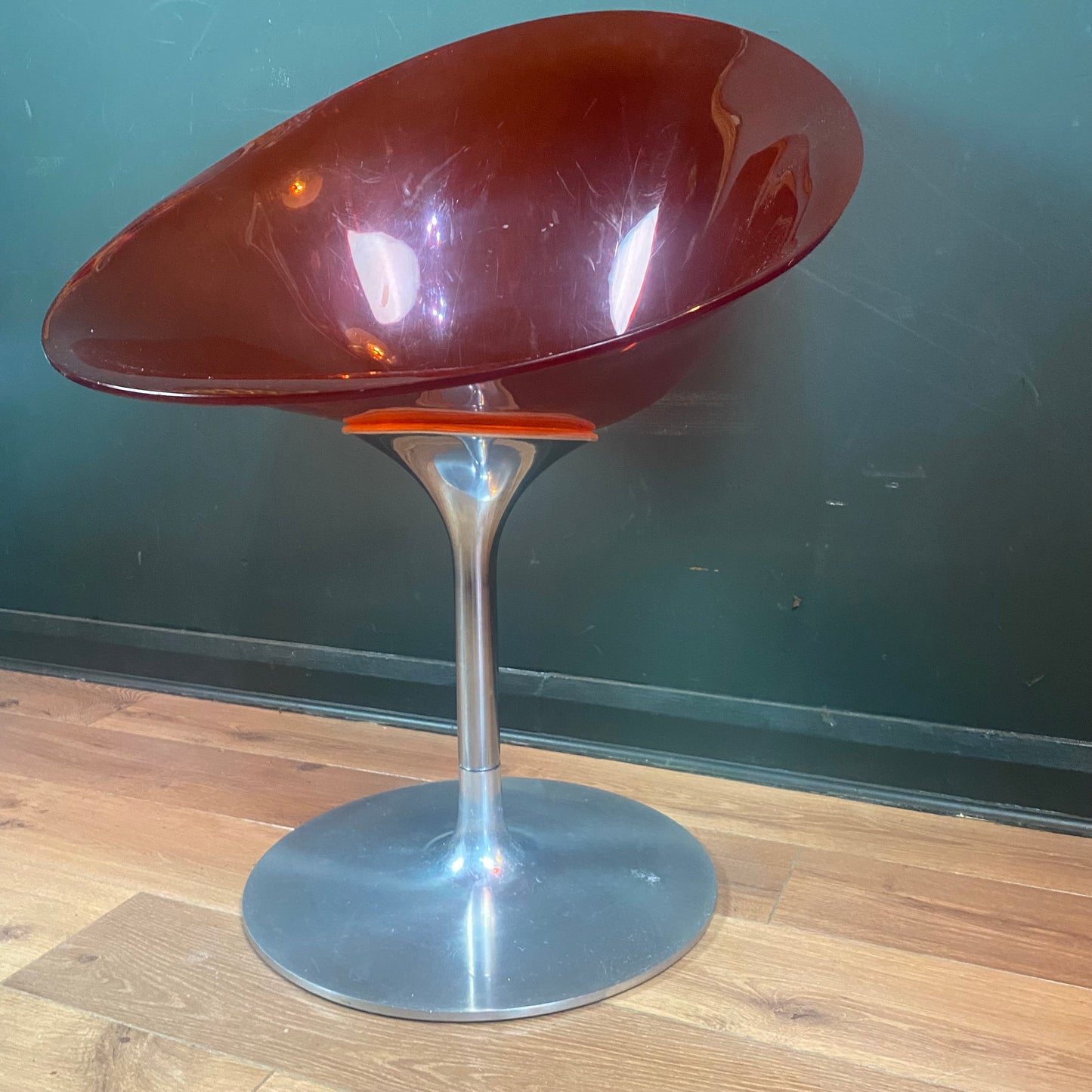 Eros Kartell red spinning chair by Stark