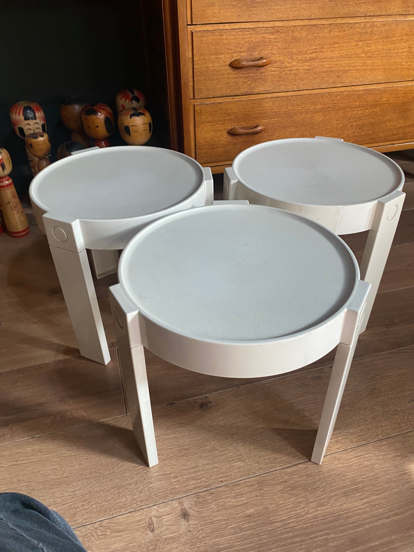 Modernist 1970s set of plastic nesting tables