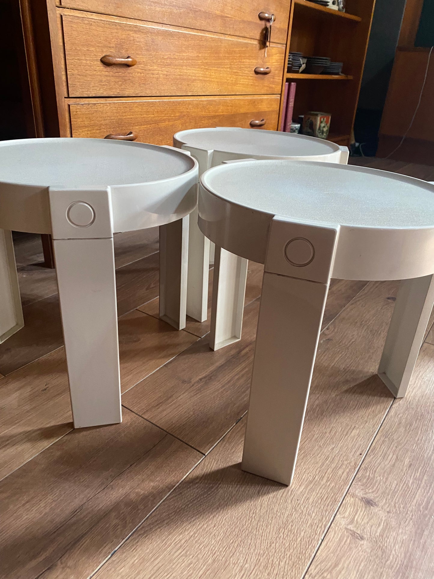 Modernist 1970s set of plastic nesting tables