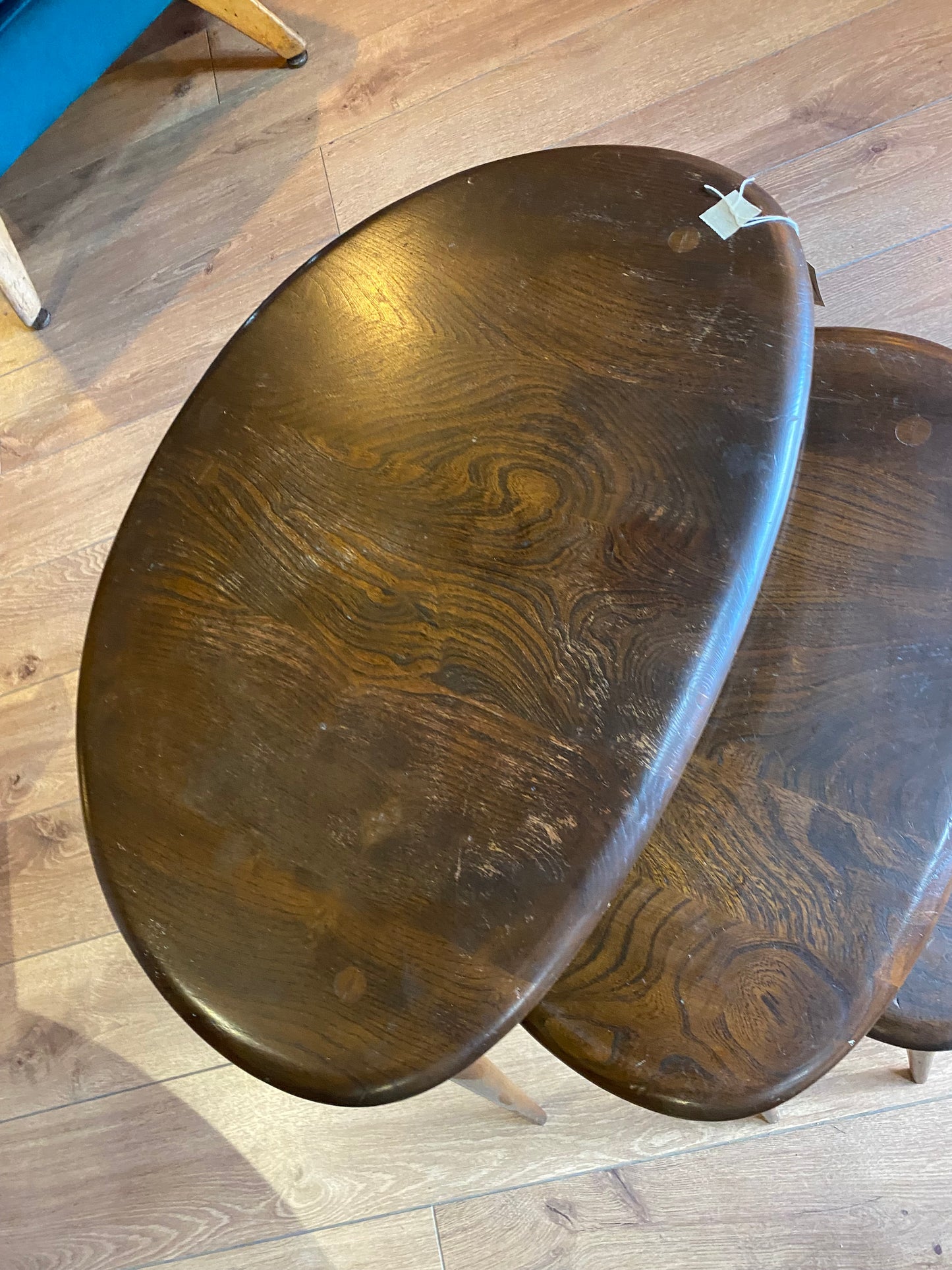 Nest of pebble tables by Ercol 1960s blue label model 354