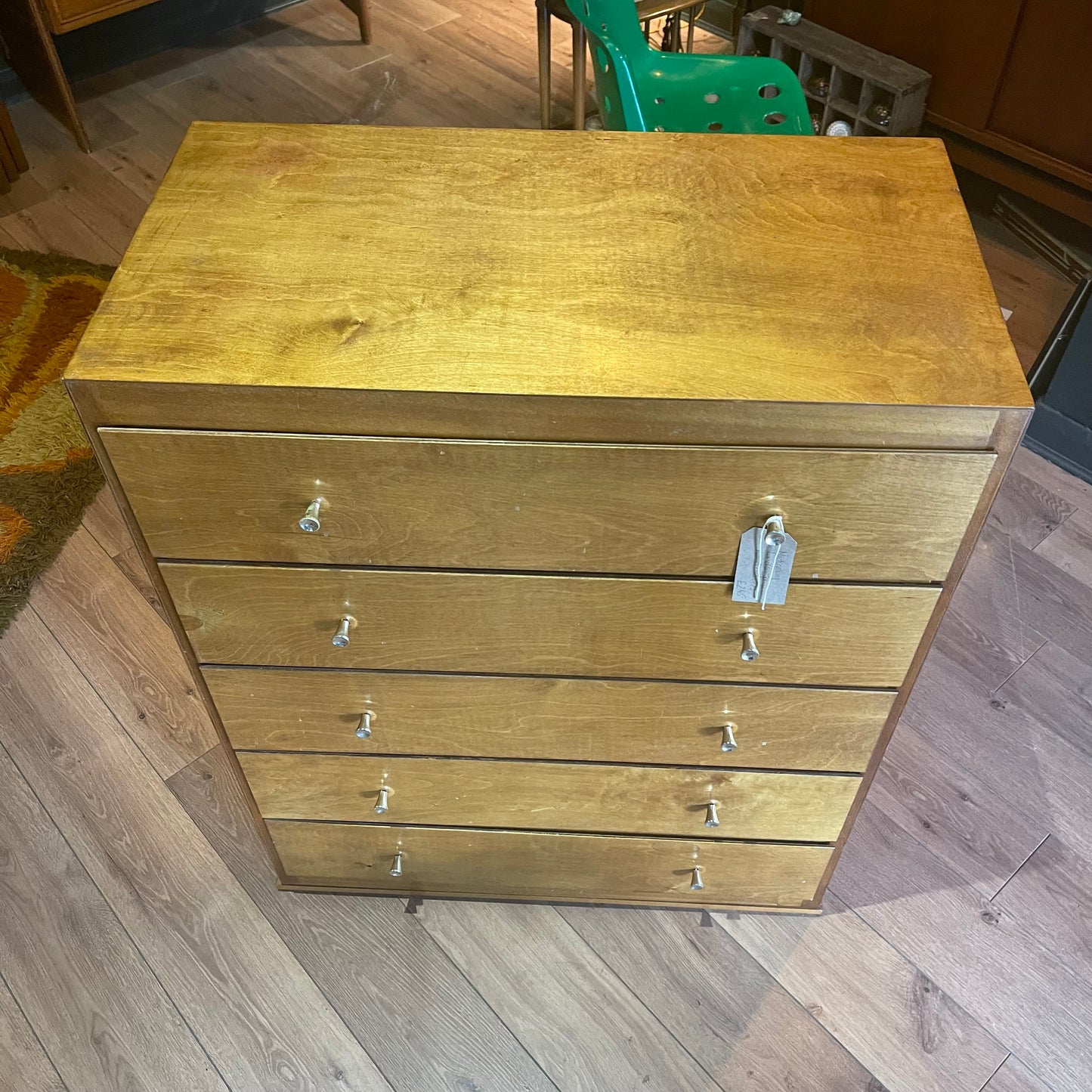 Liden midcentury plywood chest of drawers