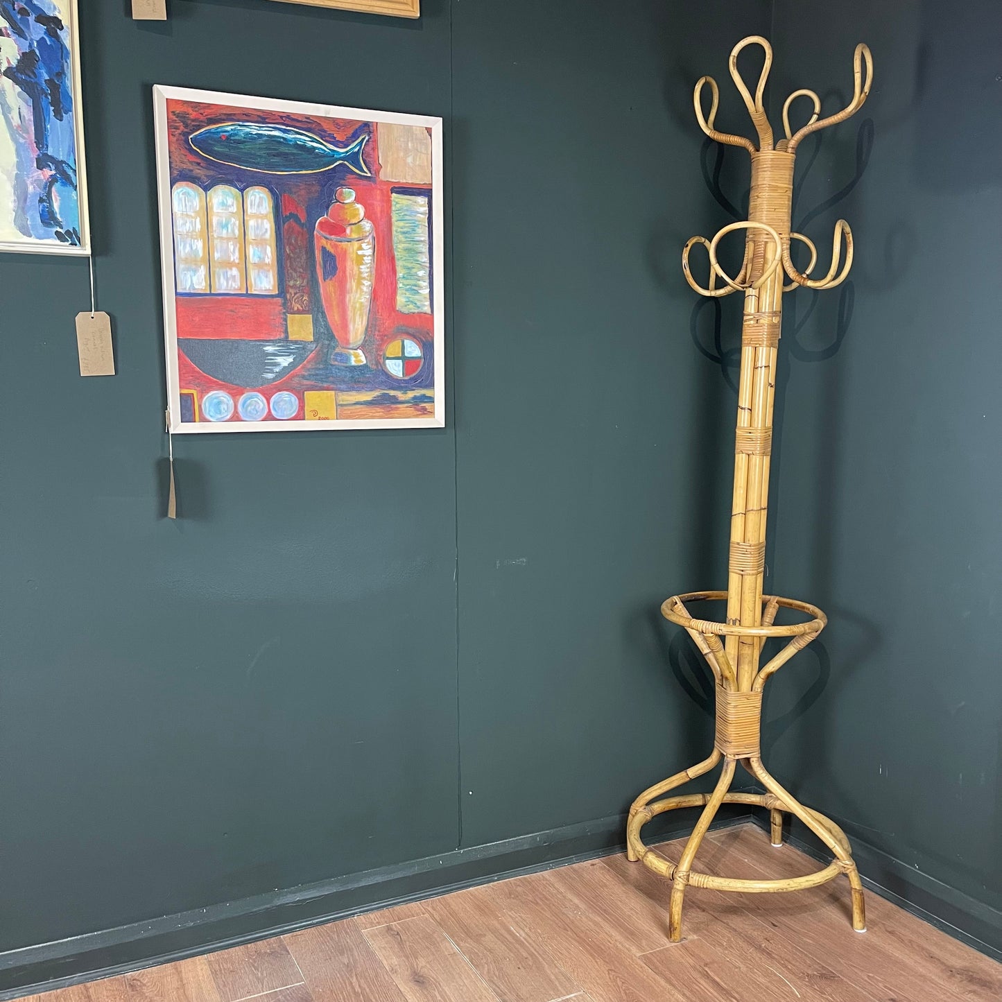 Vintage bamboo hat stand