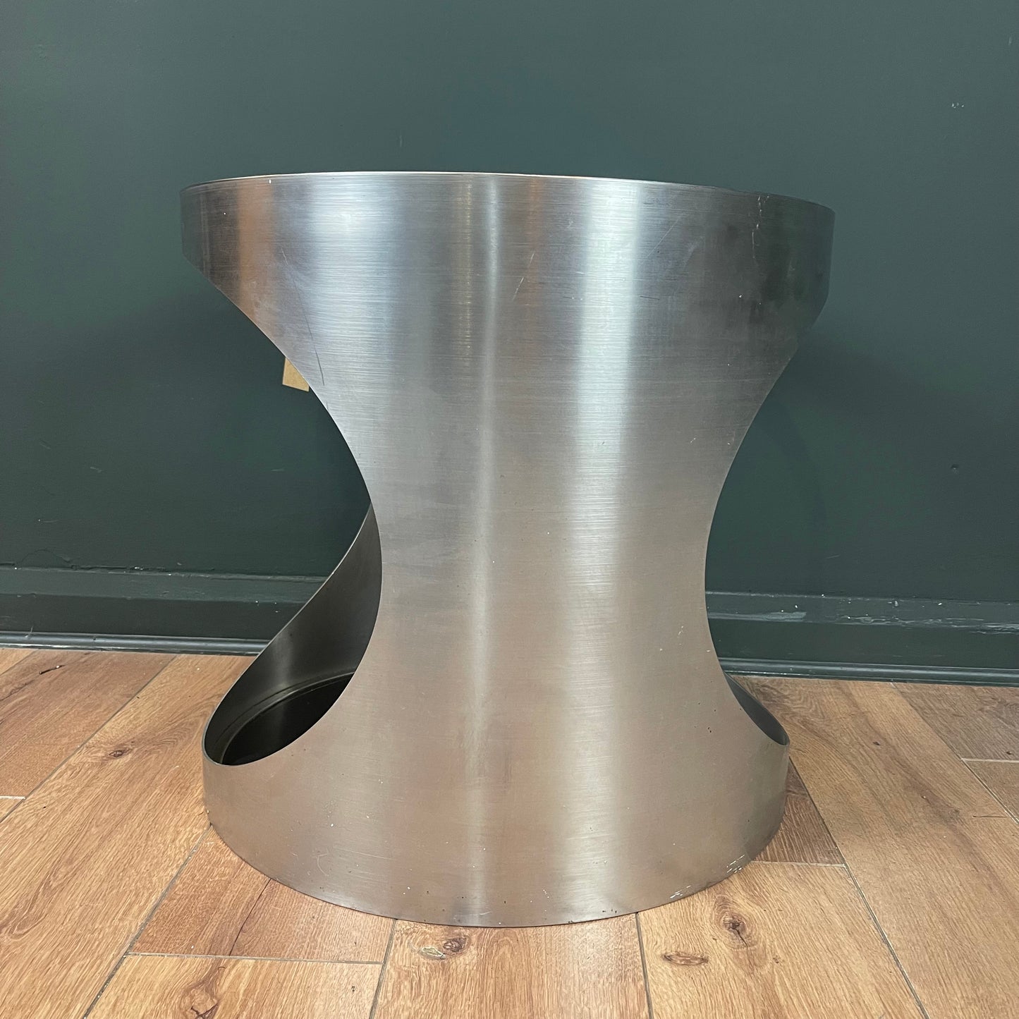 1980's brushed chrome bedside table