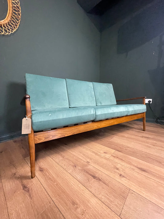 Danish rosewood framed sofa newly upholstered.