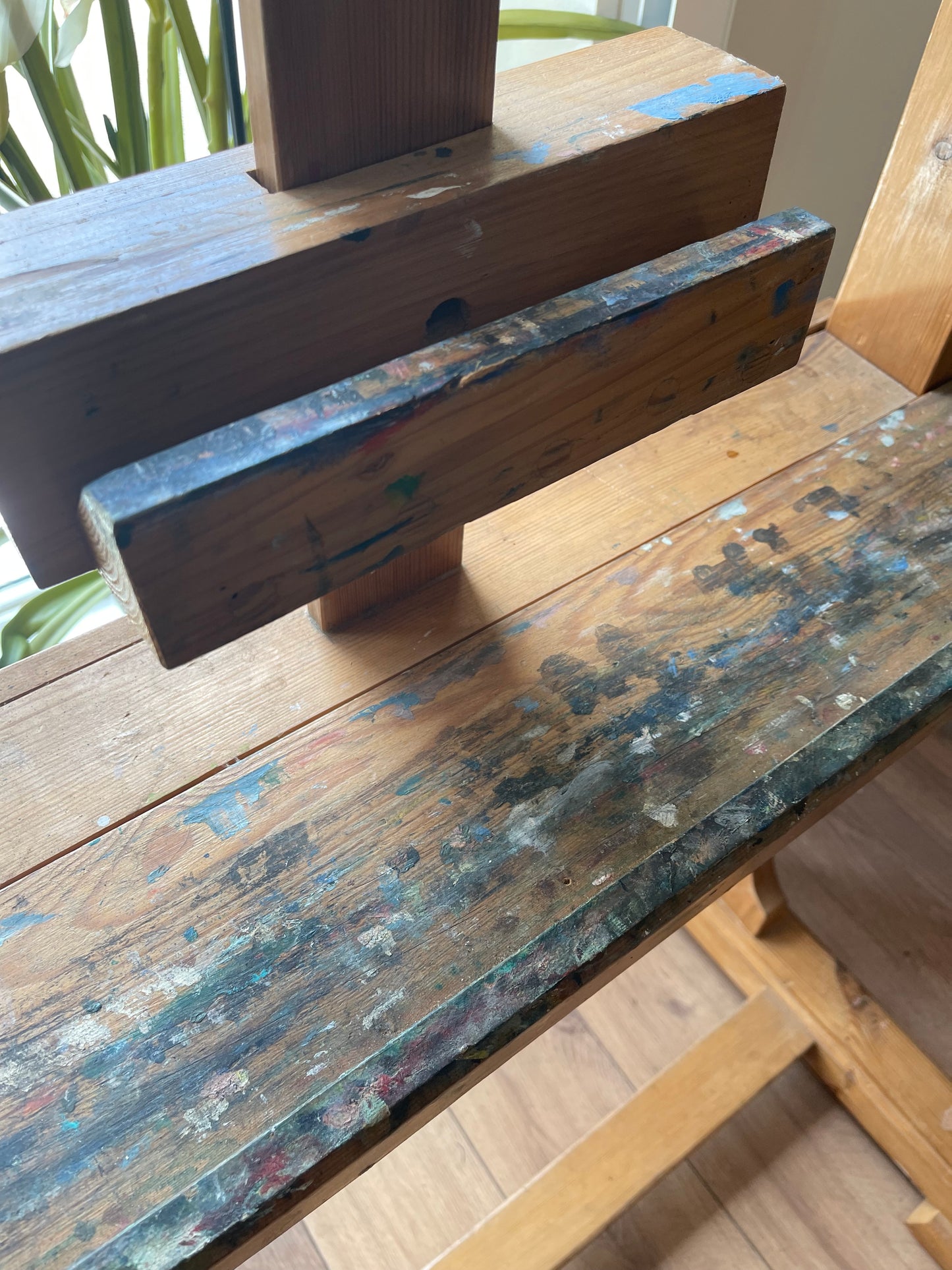 Antique beech wood large artist's easel