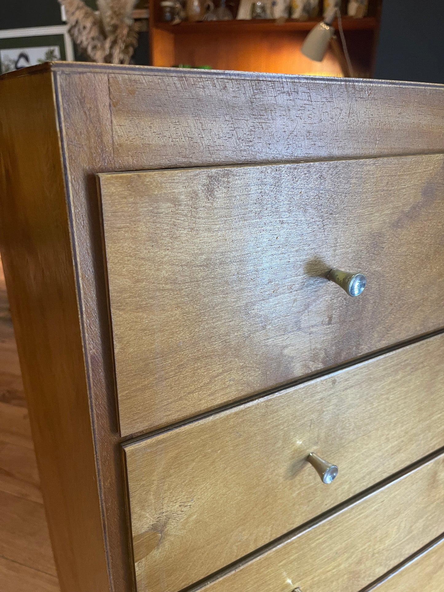 Liden midcentury plywood chest of drawers