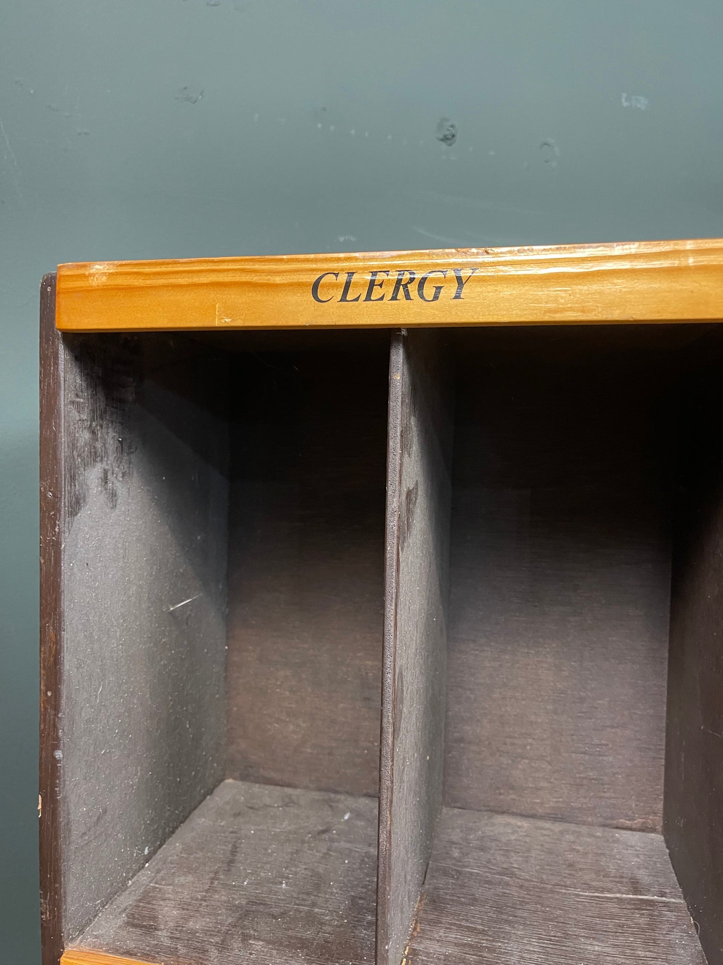 Vintage church pigeon holes