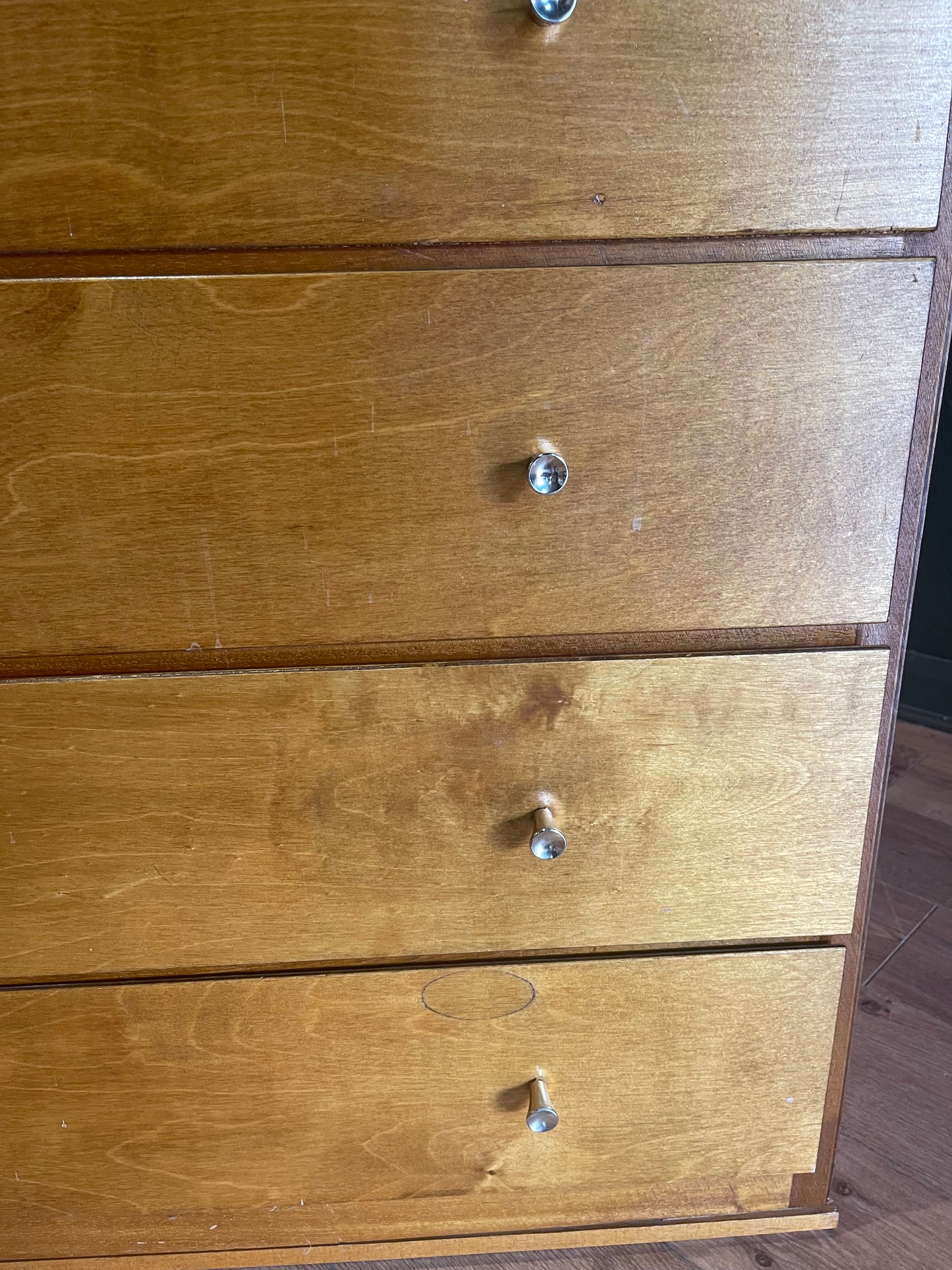 Liden midcentury plywood chest of drawers