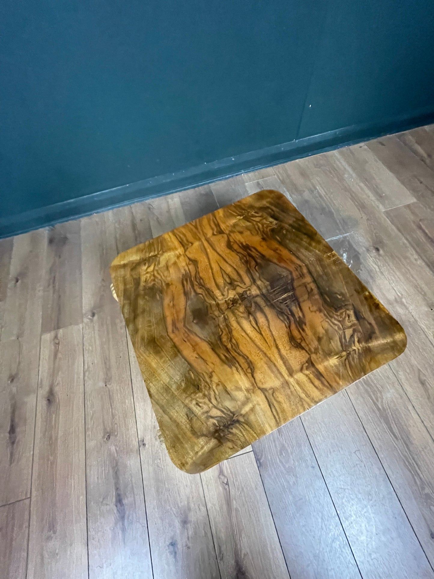 Walnut veneer coffee table with birch wood legs by Alvar Alto