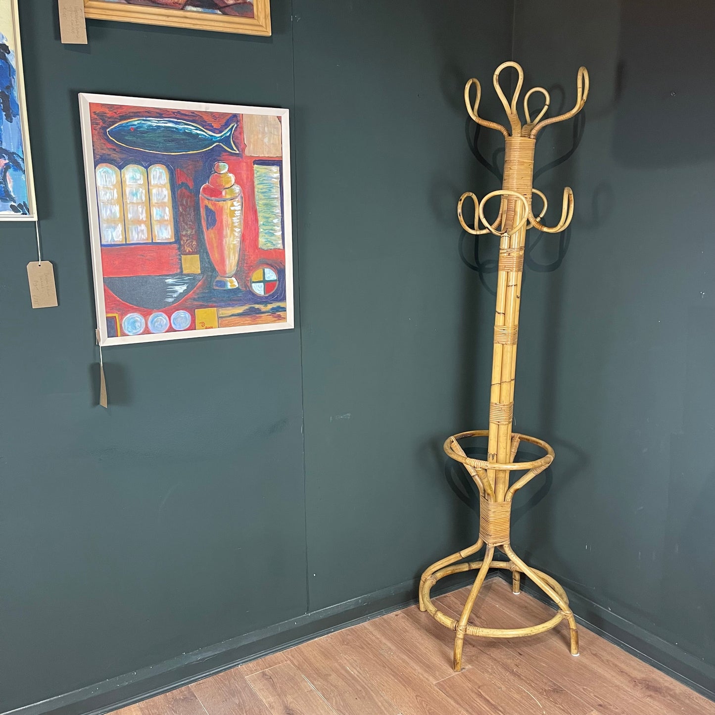 Vintage bamboo hat stand