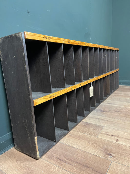 Vintage church pigeon holes