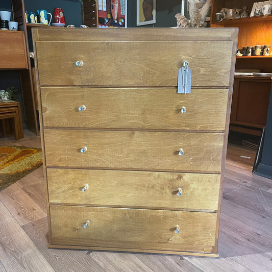Liden midcentury plywood chest of drawers