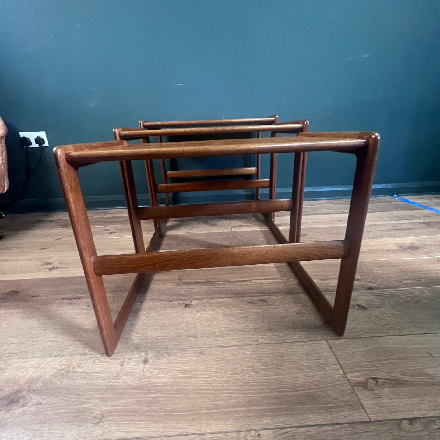Danish midcentury teak nesting tables  by Arne Hovmand-Olsen.