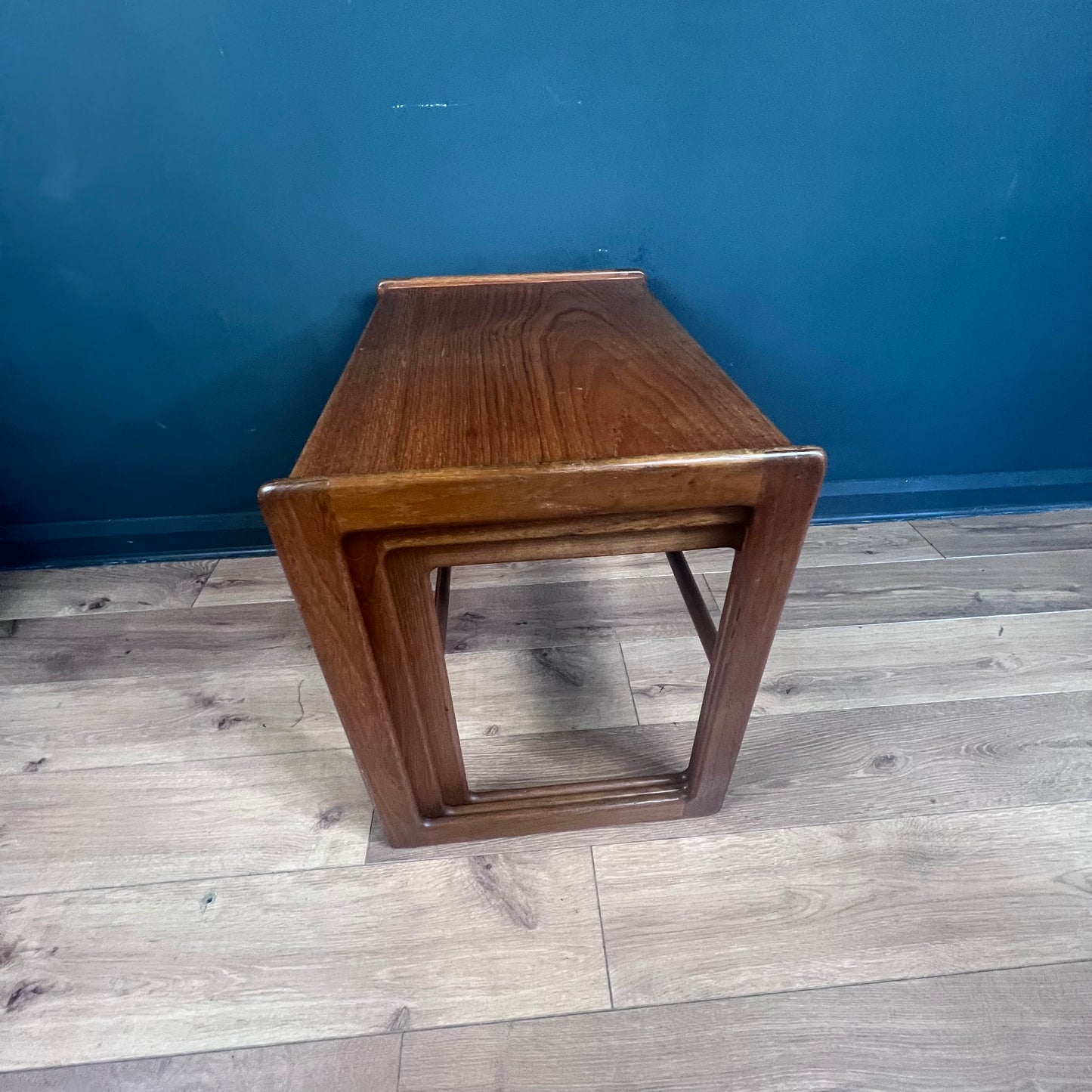 Danish midcentury teak nesting tables  by Arne Hovmand-Olsen.